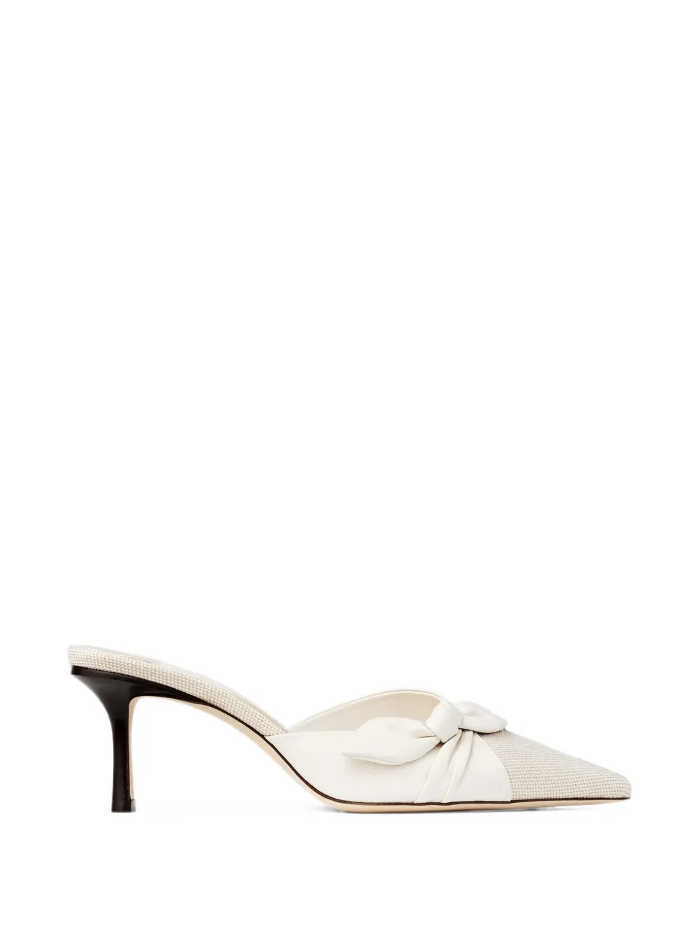 Jimmy Choo Livi bow-detail flecked-texture mules Beige