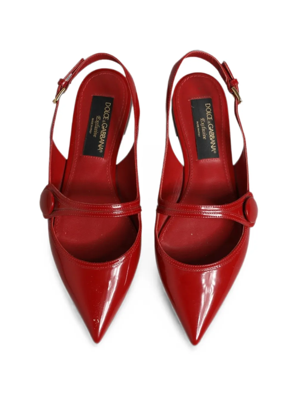 Dolce & Gabbana Sandalen met gelakte afwerking en knoopdetail Rood