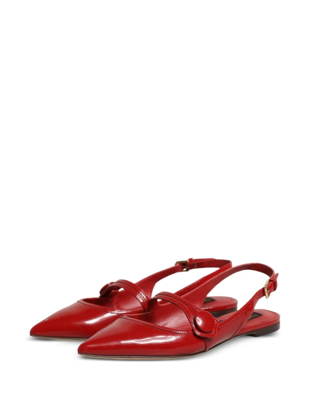 Dolce & Gabbana Sandalen met gelakte afwerking en knoopdetail Rood