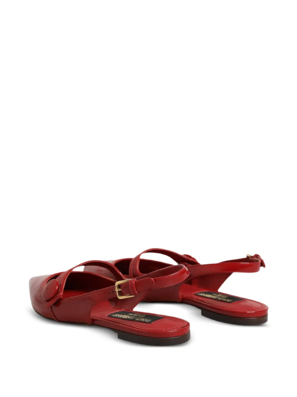 Dolce & Gabbana Sandalen met gelakte afwerking en knoopdetail Rood