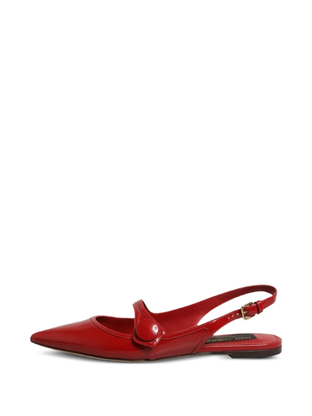 Dolce & Gabbana Sandalen in Lackoptik mit Knopfdetail - Rot