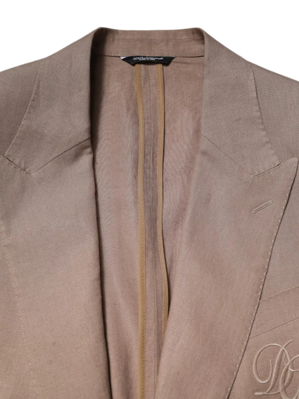 Dolce & Gabbana Taormina blazer met geborduurd logo Bruin