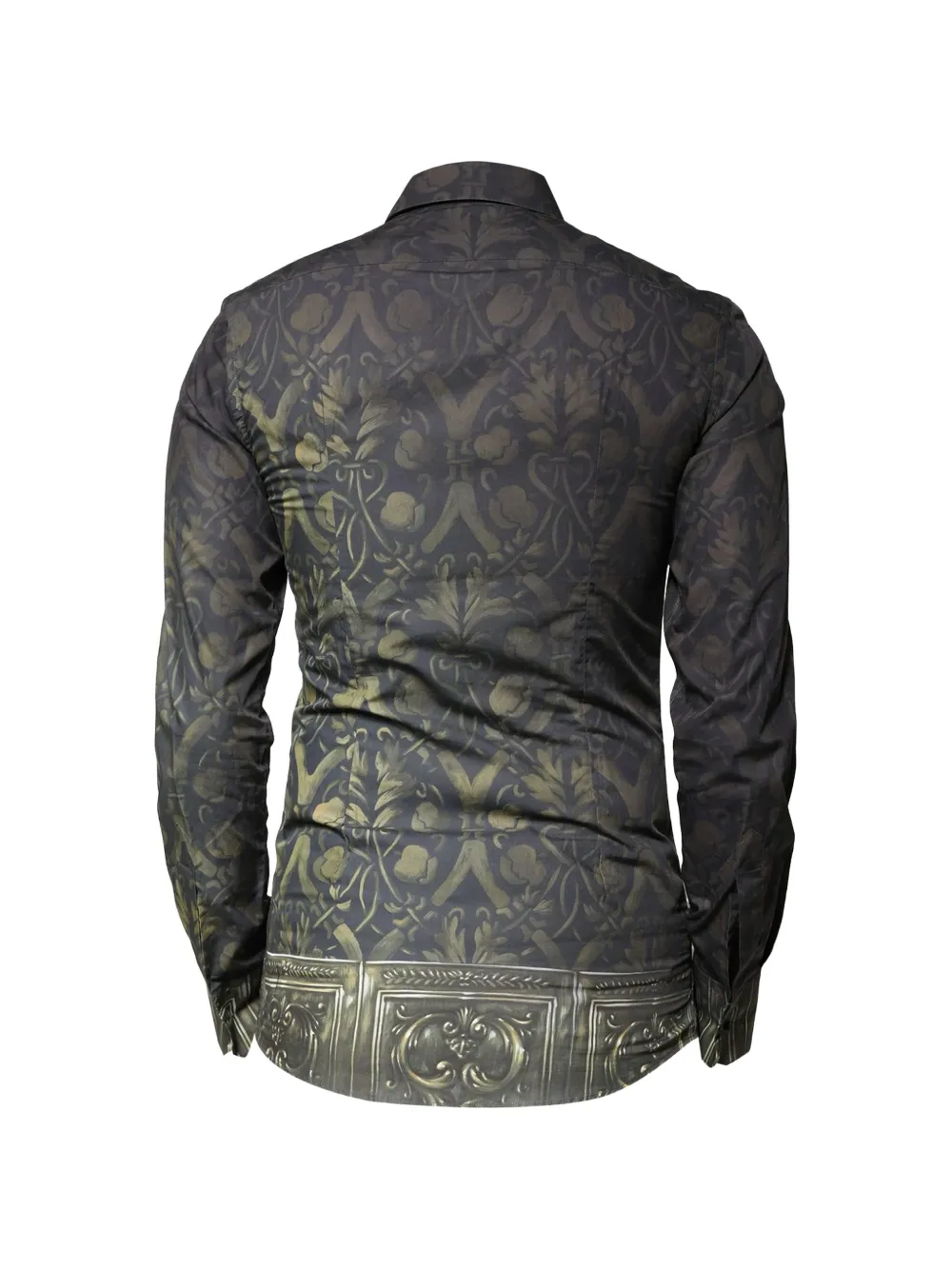 Dolce & Gabbana Overhemd met gouden leeuwprint Zwart