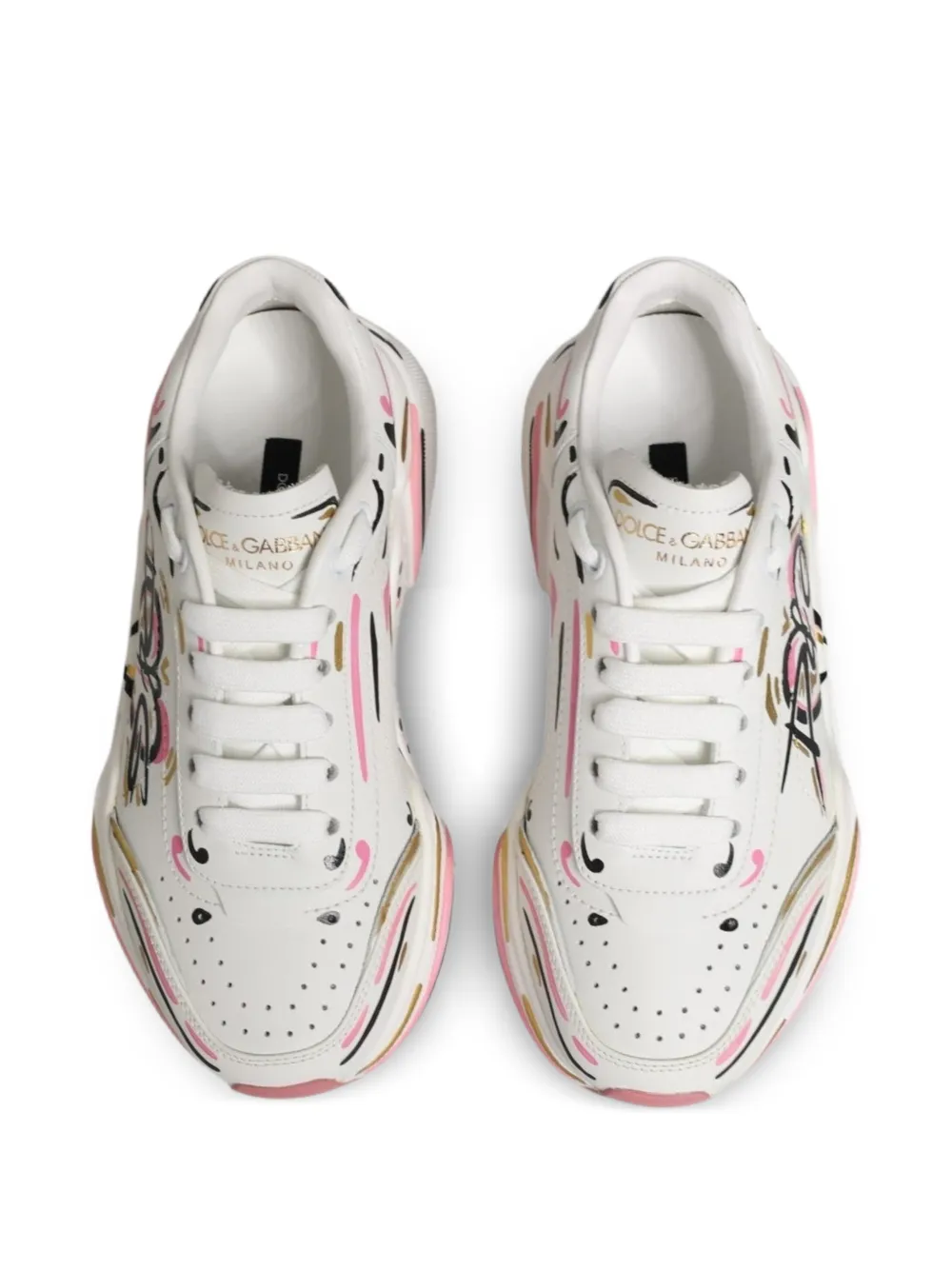 Dolce & Gabbana Handgeverfde Daymaster sneakers Wit