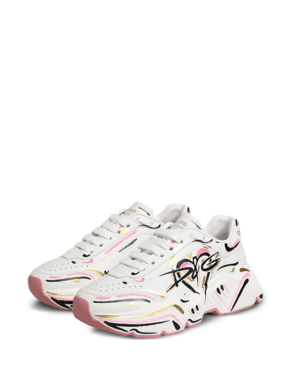 Dolce & Gabbana Handgeverfde Daymaster sneakers Wit