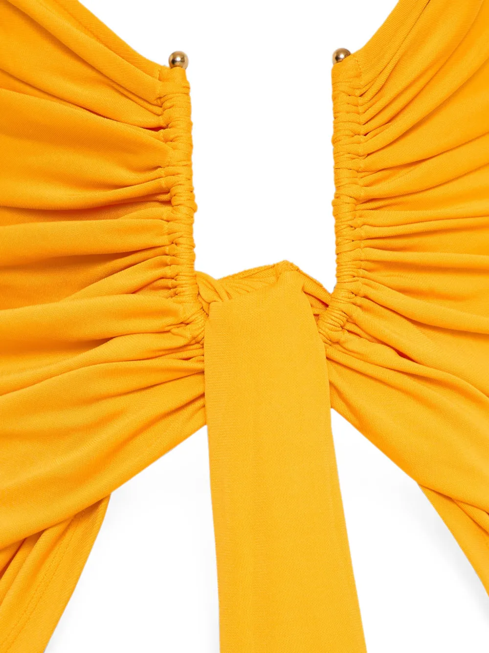 Christopher Esber Arced Palm gedrapeerde mini-rok met ruches Geel