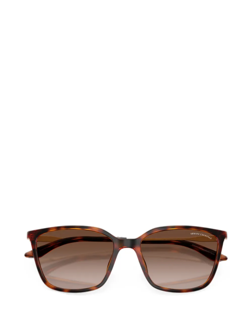 Armani Exchange Zonnebril met vierkant montuur en schildpadschild design Bruin