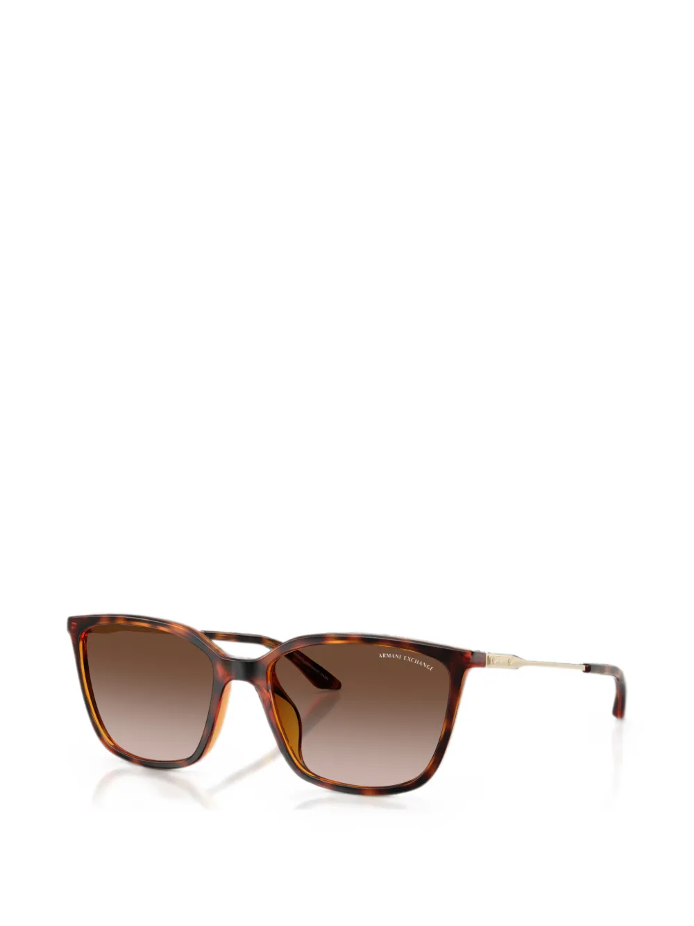 Armani Exchange Zonnebril met vierkant montuur en schildpadschild design Bruin
