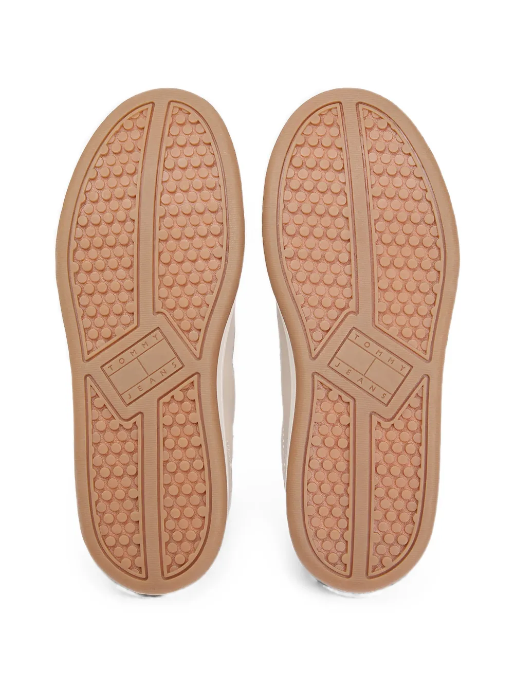 Tommy Hilfiger logo-patch leather sneakers Beige