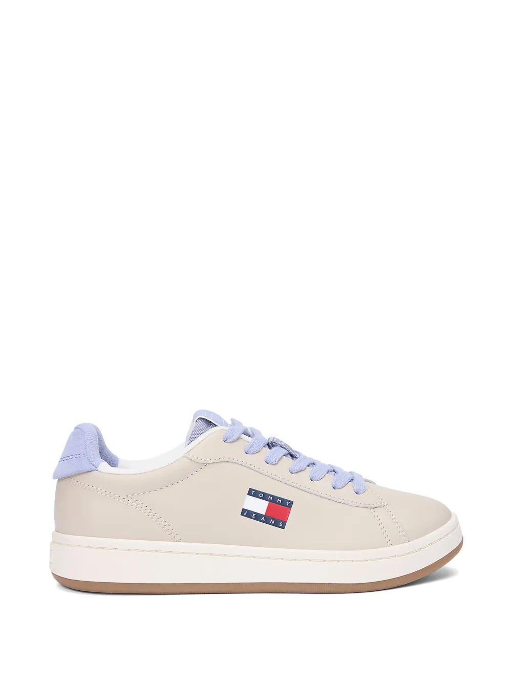 Tommy Hilfiger logo-patch leather sneakers Beige