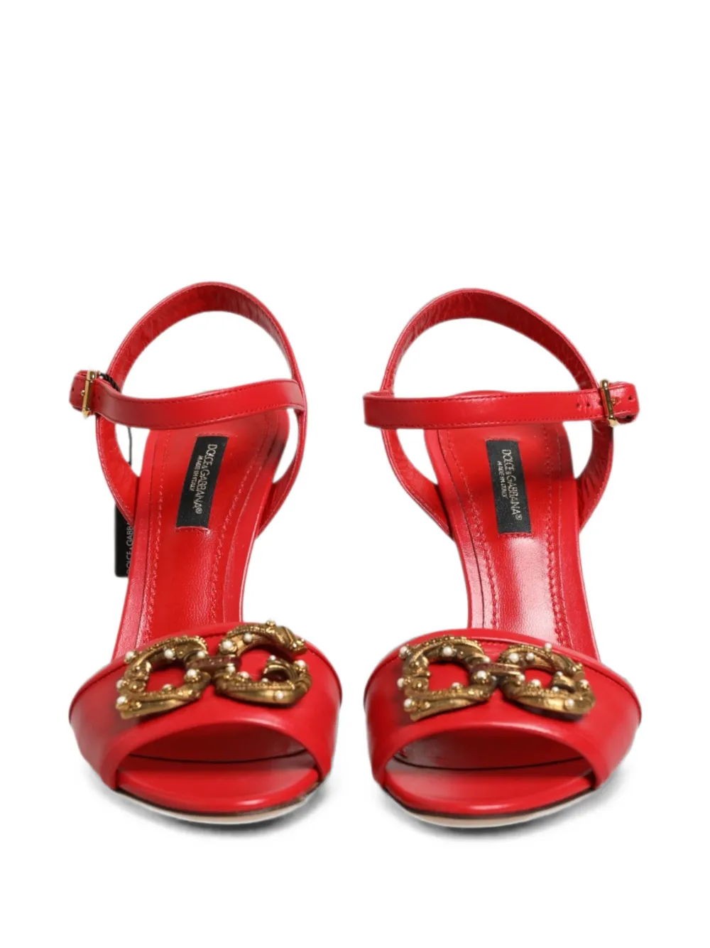Dolce & Gabbana DG Amore pearl-embellished sandals Rood