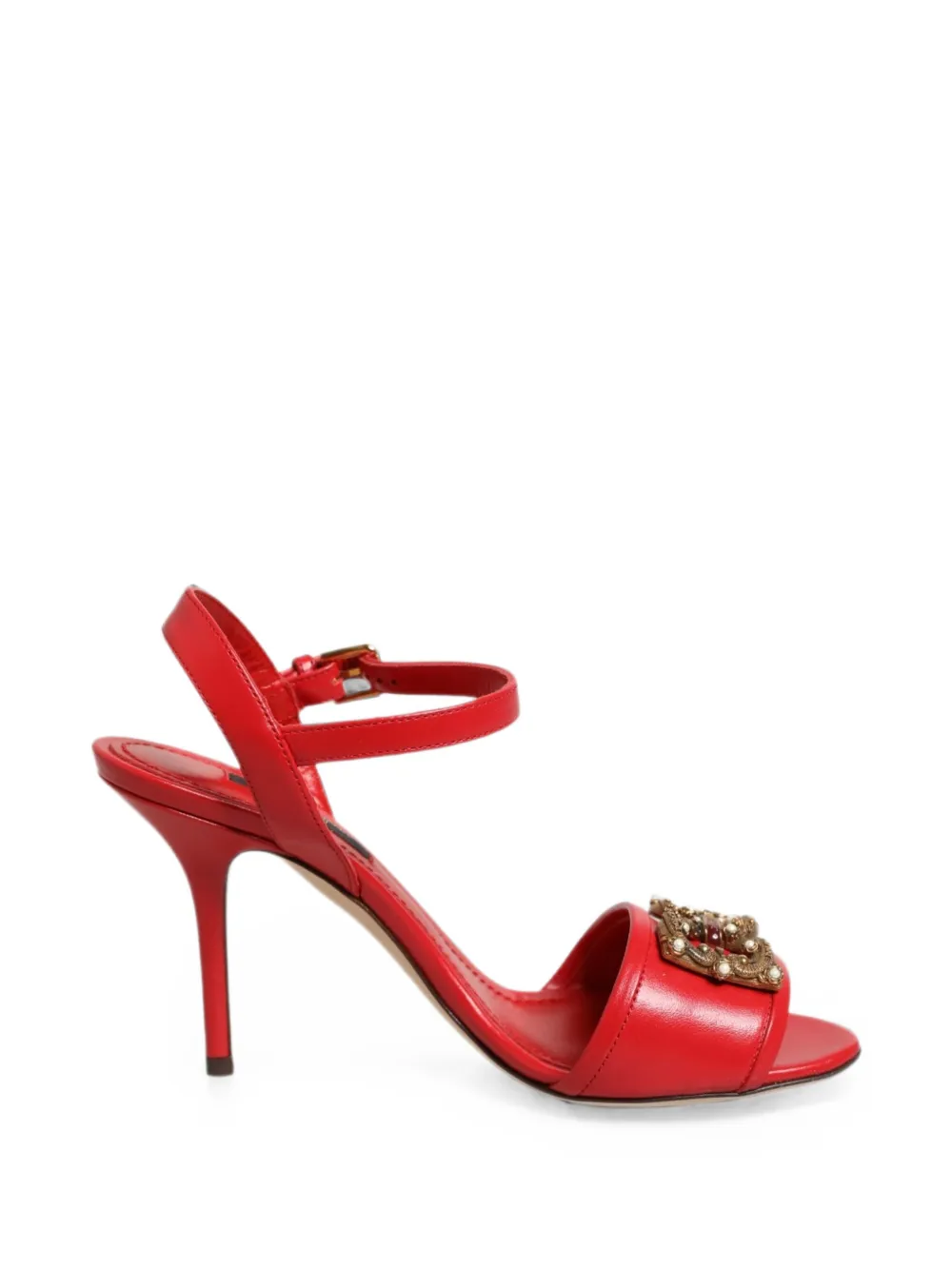 Dolce & Gabbana DG Amore pearl-embellished sandals Rood