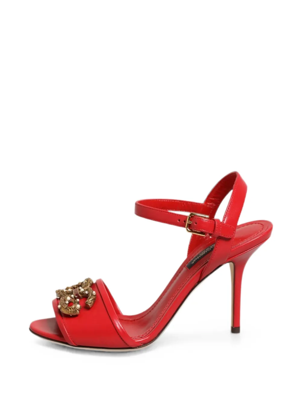 Dolce & Gabbana DG Amore pearl-embellished sandals Rood