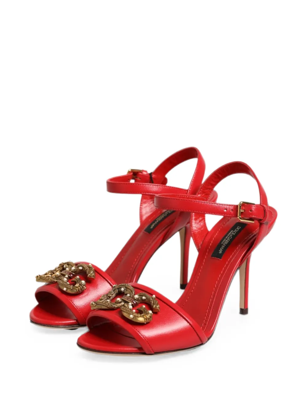 Dolce & Gabbana DG Amore pearl-embellished sandals Rood
