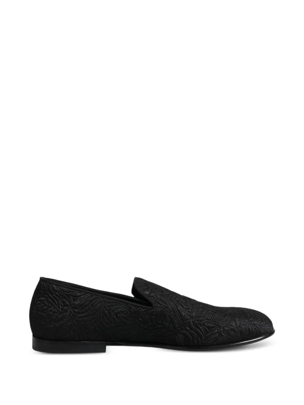 Dolce & Gabbana Mocassini a fiori jacquard - Nero