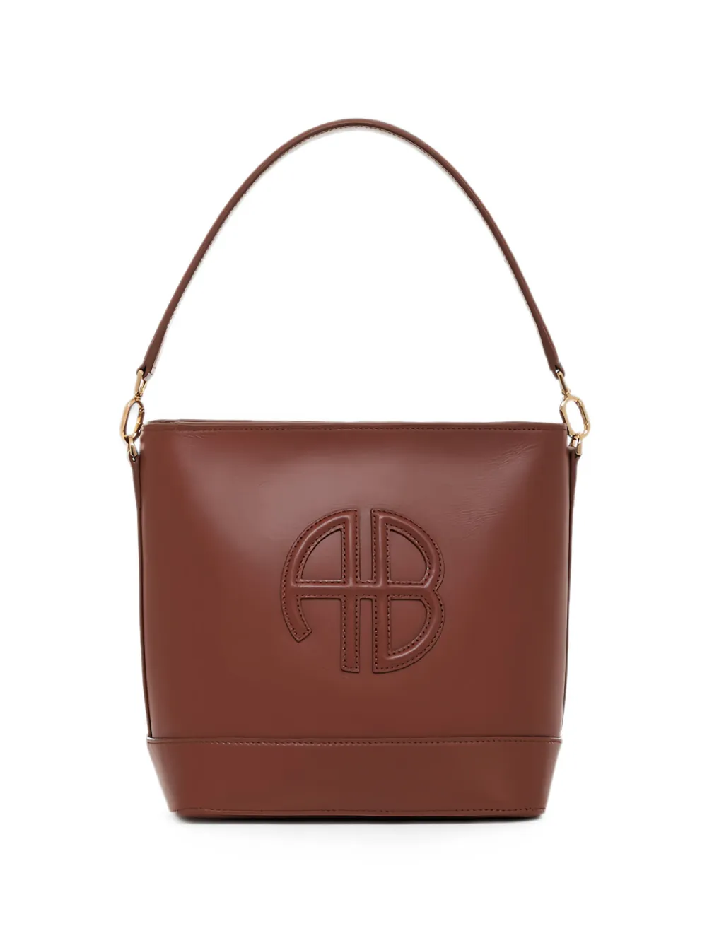 ANINE BING Lili logo-embossed shoulder bag - Marrone