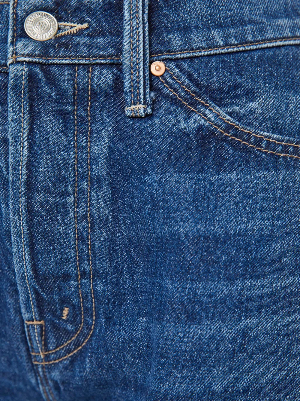 MOTHER Flutter denim shorts met franje afwerking Blauw
