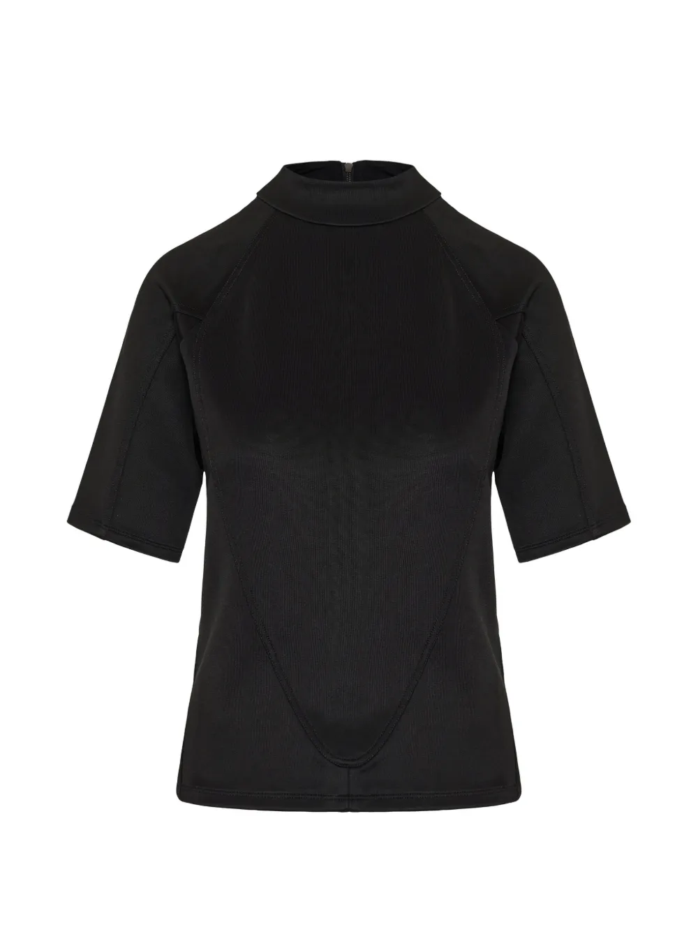 Gucci T-shirt met hoge hals en vlakken Zwart