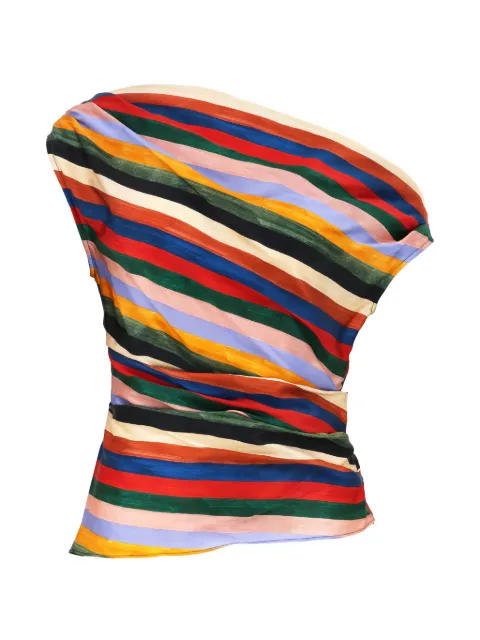 STAUD Phare striped silk top