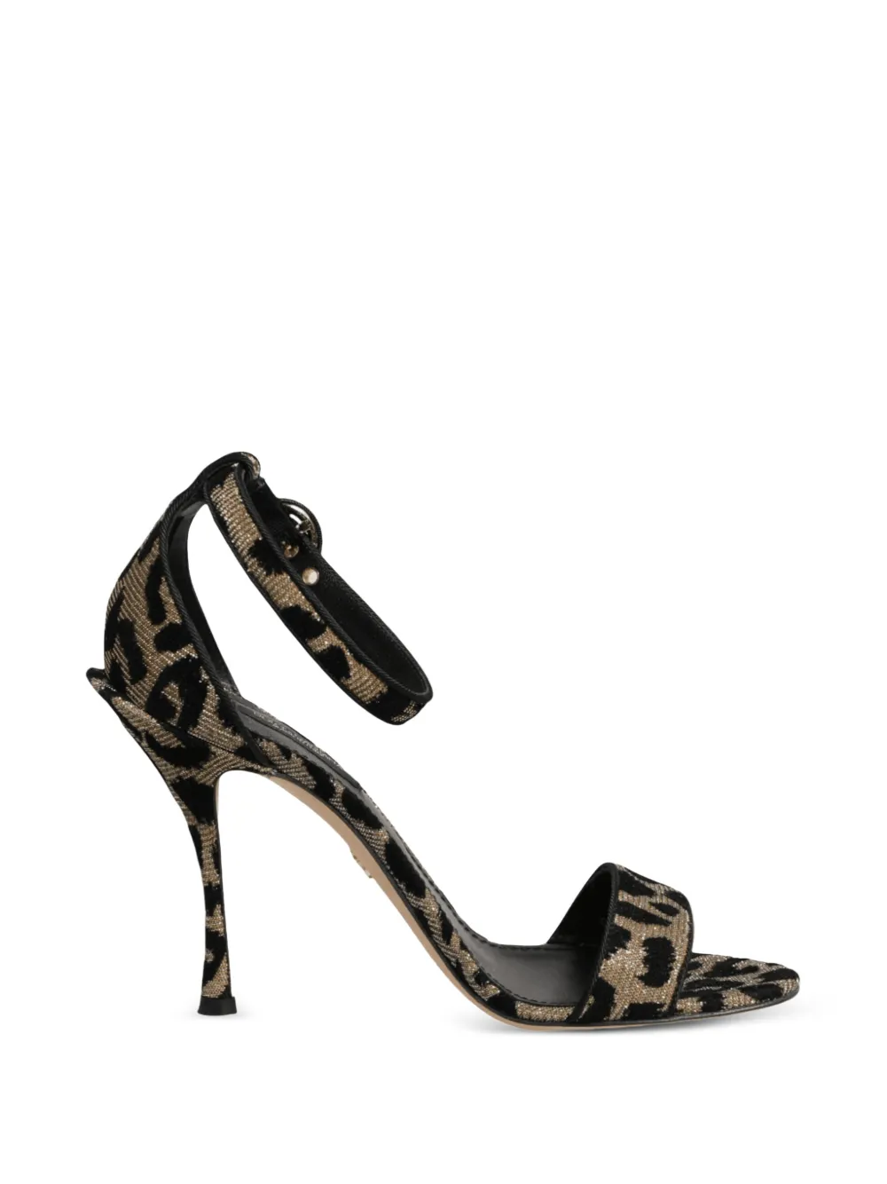 Dolce & Gabbana Sandalen met luipaard-print en enkelbandje Goud