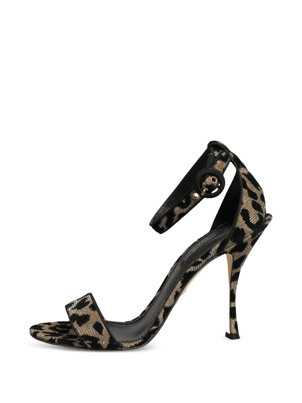 Dolce & Gabbana Sandalen met luipaard-print en enkelbandje Goud