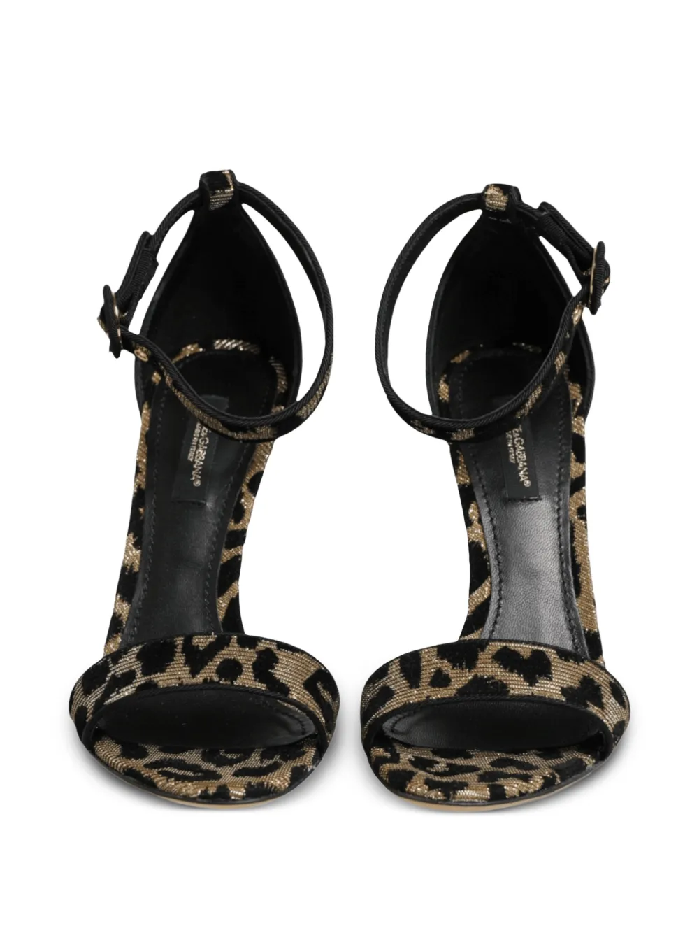 Dolce & Gabbana Sandalen met luipaard-print en enkelbandje Goud