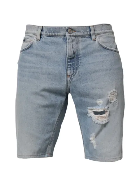 Dolce & Gabbana distressed crest-patch shorts
