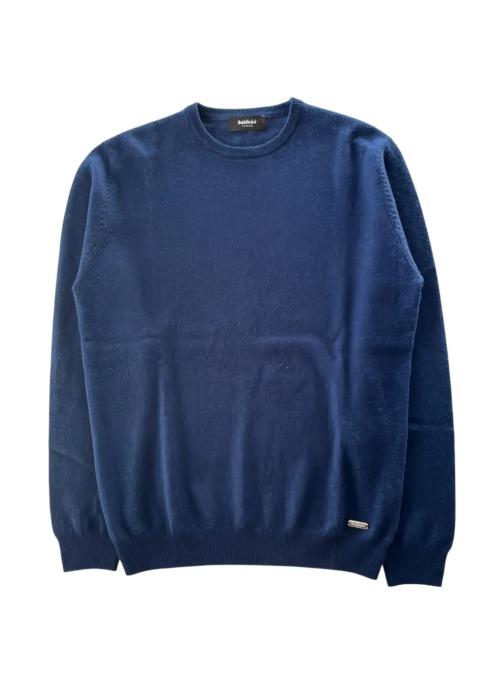 Baldinini Logo-plaque Crew-neck Sweater In Blue