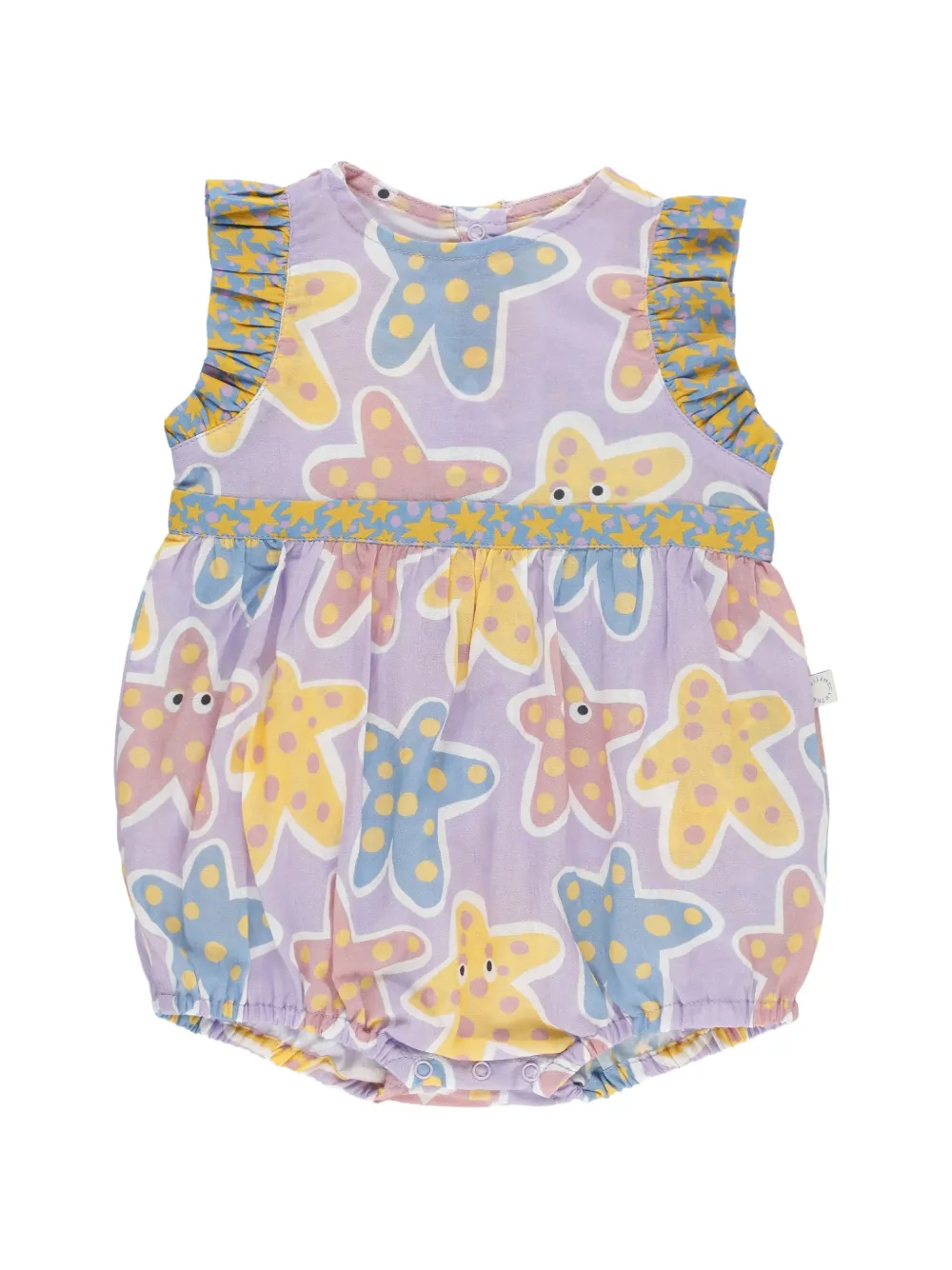 Stella McCartney Kids star-print ruffled dress - Purple