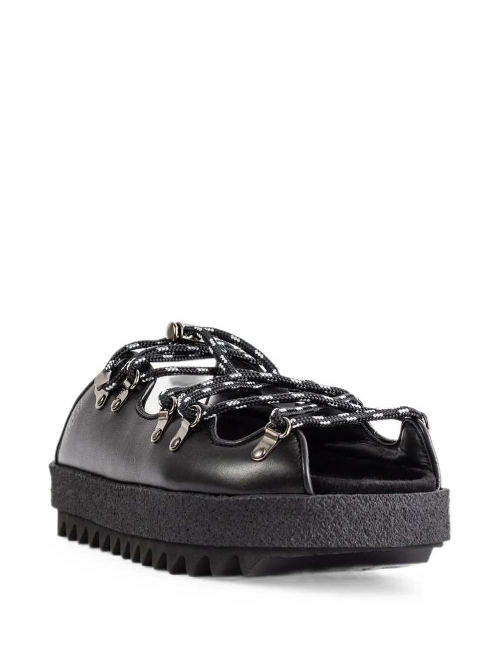 sacai lace-up platform mules Zwart