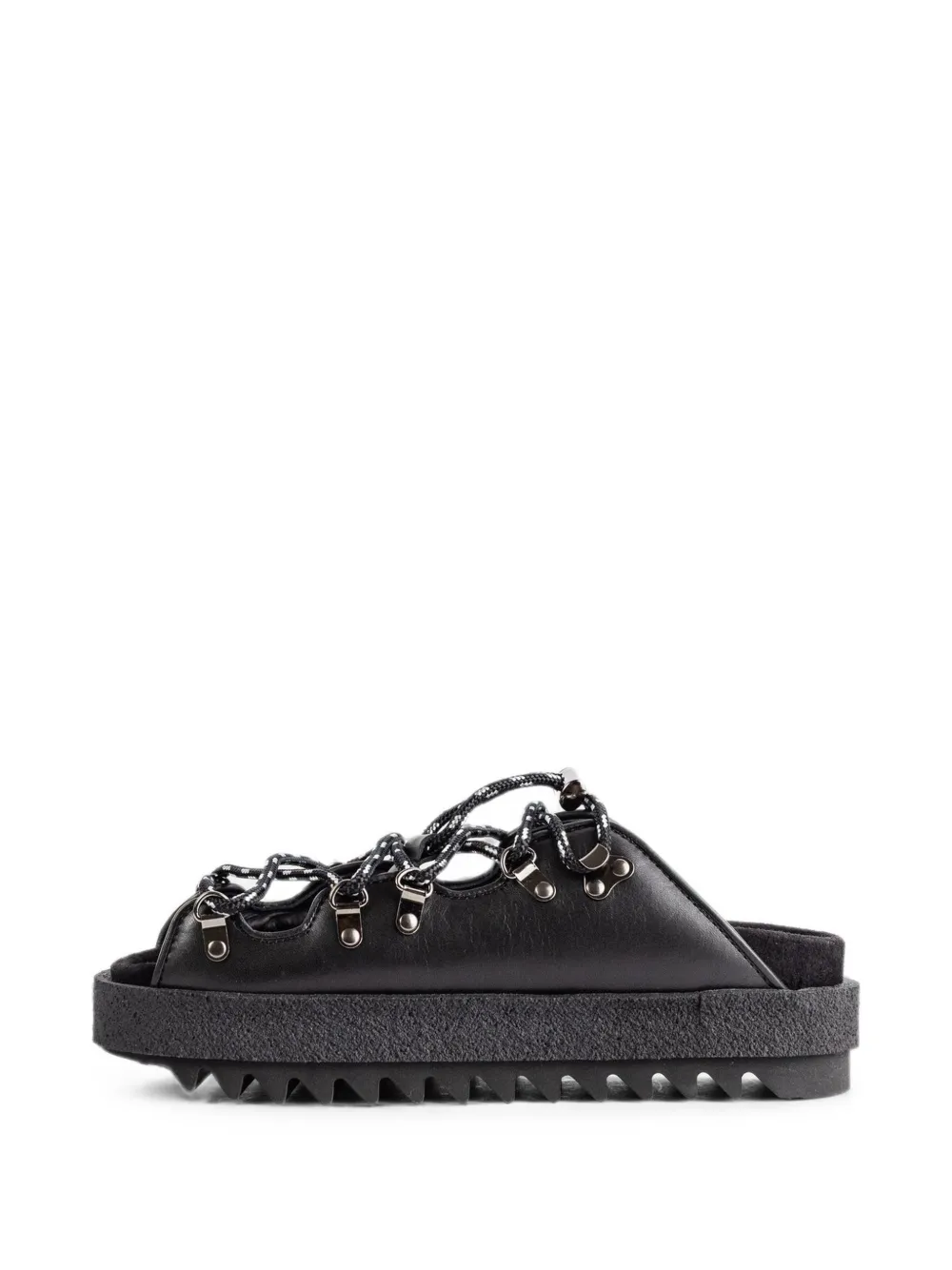 sacai lace-up platform mules Zwart