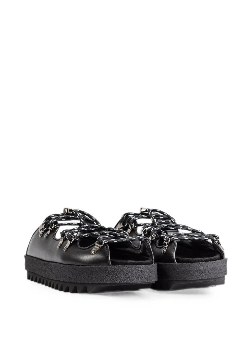 sacai lace-up platform mules Zwart