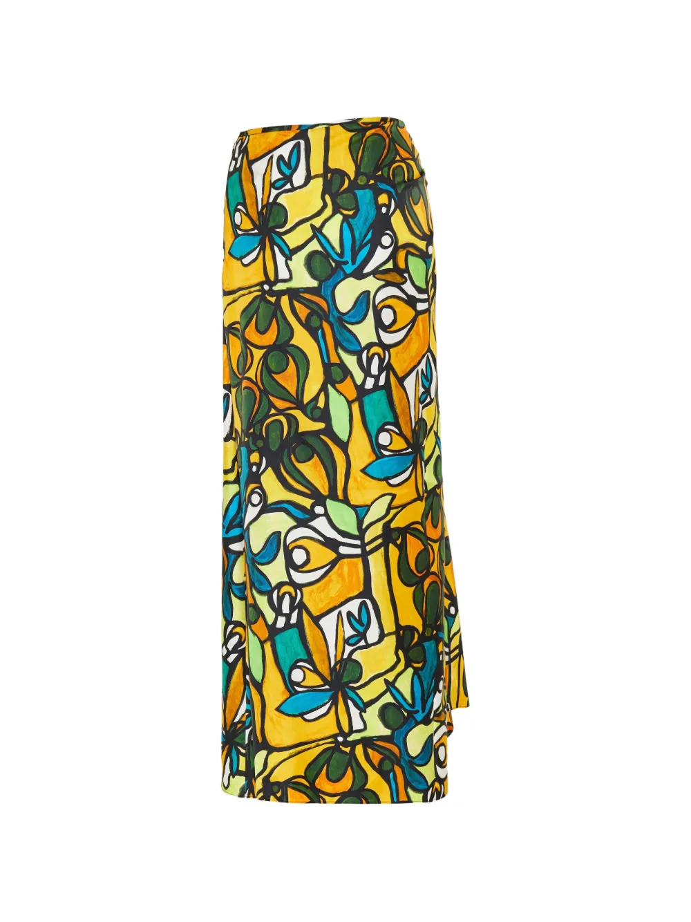 Christopher Esber Gedrapeerde rok met abstracte print Geel