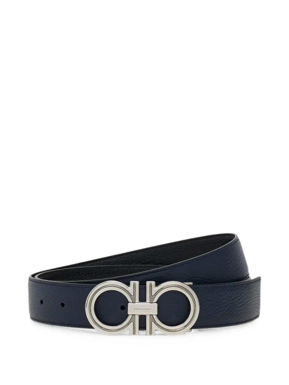  Ferragamo Gancini Buckle Reversible Belt - Azul 