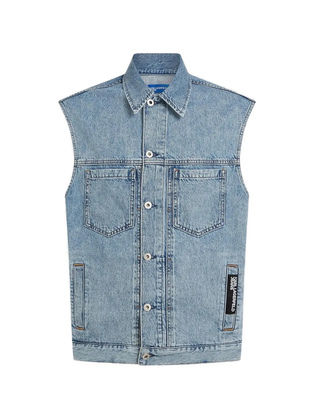 Karl Lagerfeld Jeans acid-wash sleeveless denim jacket - Blau