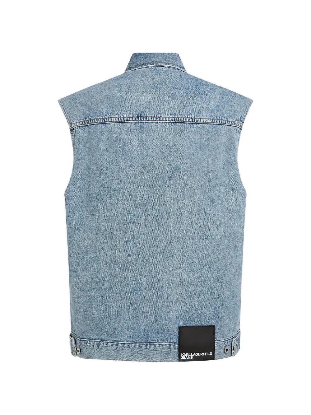 Karl Lagerfeld Jeans Mouwloos denim jack met acid-wassing Blauw
