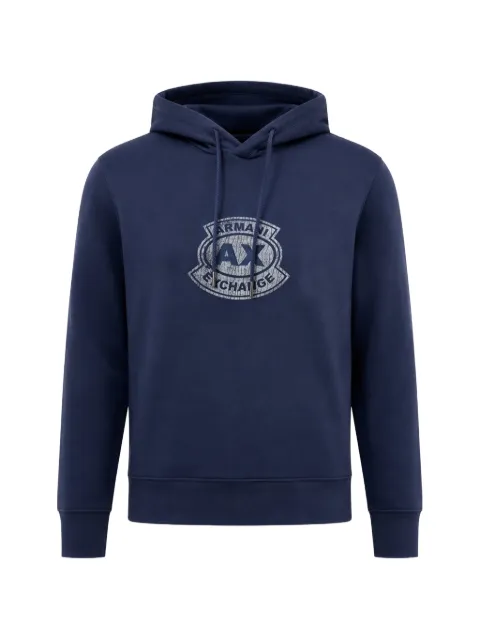 Armani Exchange stretch cotton blend hooded sweatshirt
