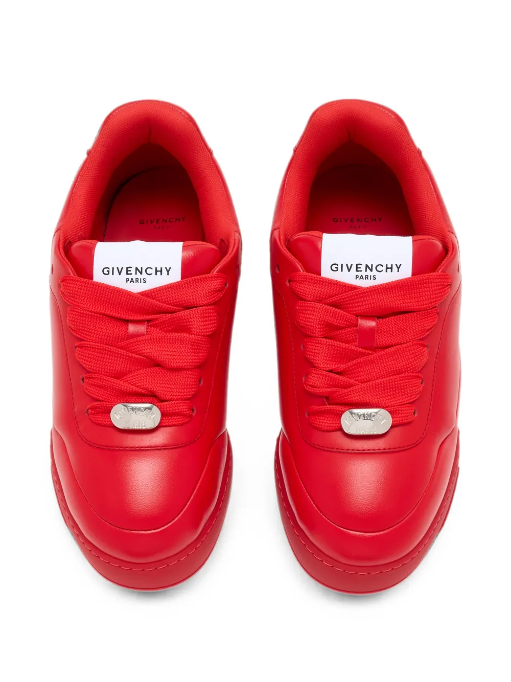 Givenchy logo-plaque leather sneakers Rood