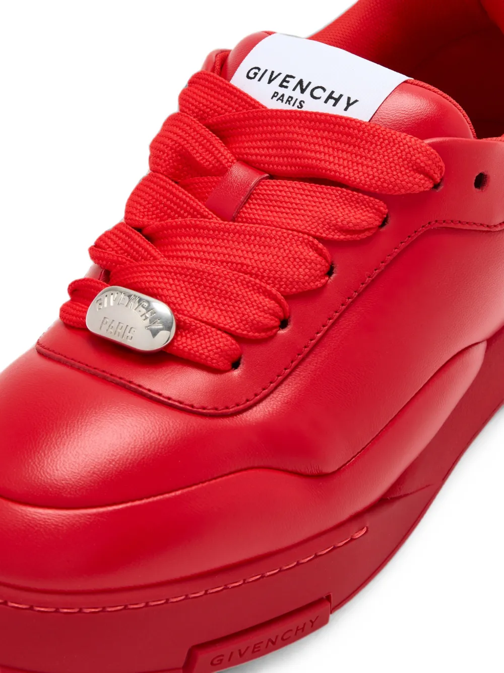 Givenchy logo-plaque leather sneakers Rood