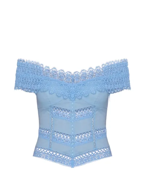 Charo Ruiz Ibiza lace-trim off-the-shoulder top