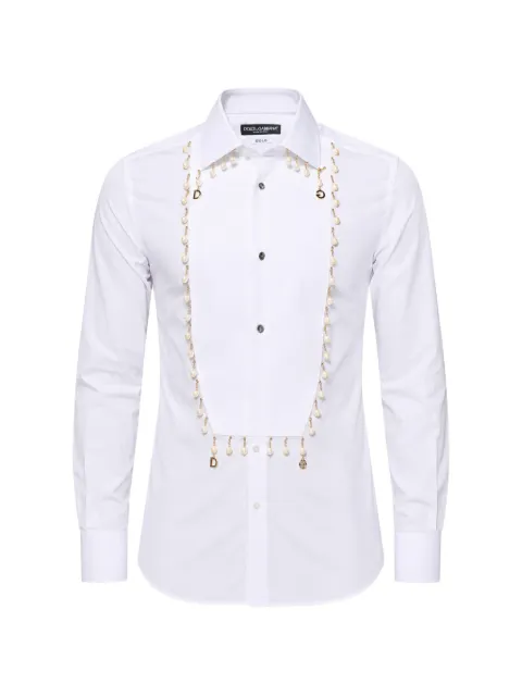 Dolce & Gabbana pearl-embellished DG logo shirt