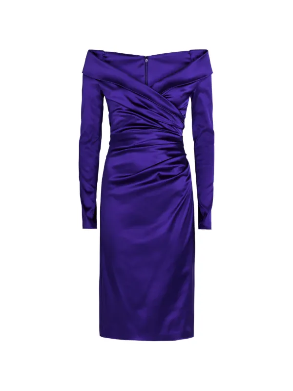 talbot runhof purple dress Talbot Runhof Gathered Satin Minidress | Purple