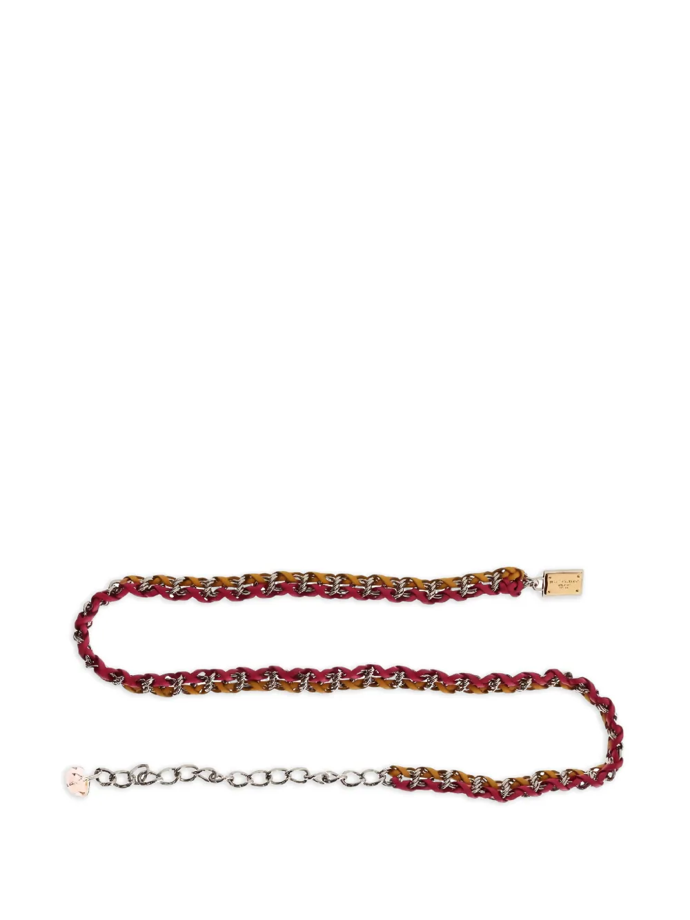 Dolce & Gabbana Leren riem met schakelketting Rood