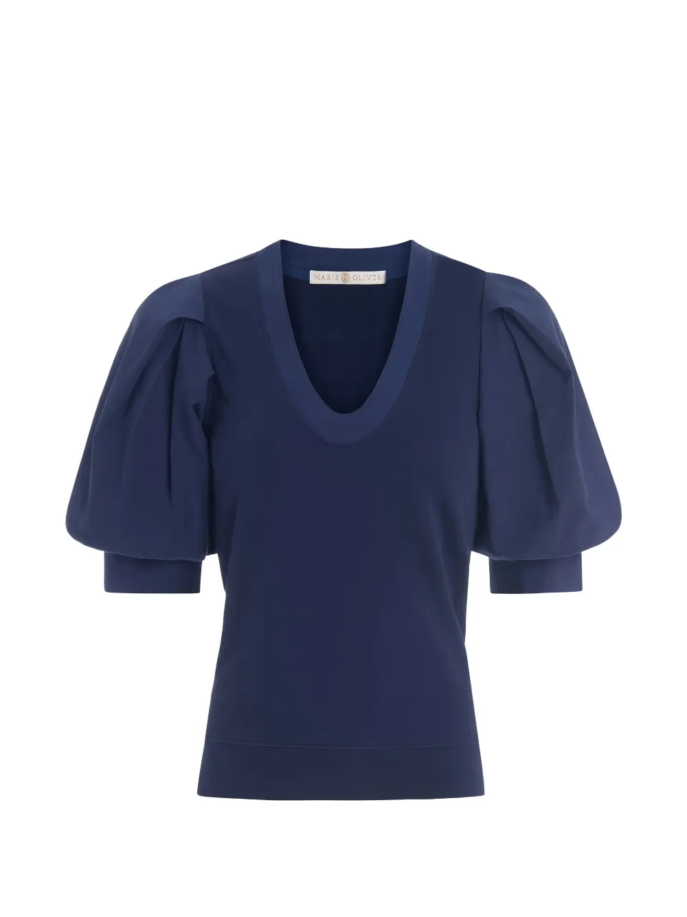 Marie Oliver Viva puff-sleeve cotton top - Blu