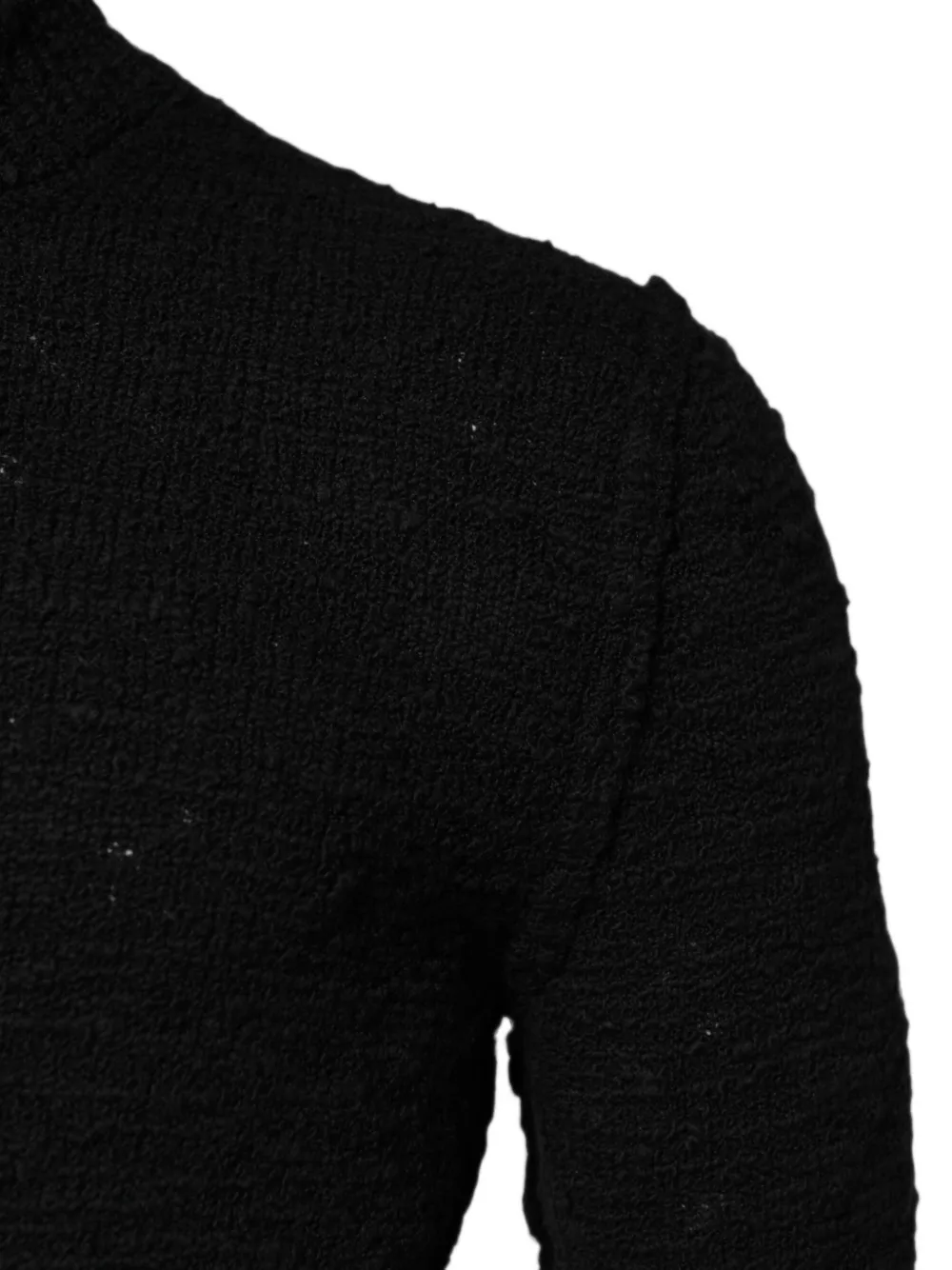 Dolce & Gabbana Gebreide trui met textuur en hoge ronde hals Zwart