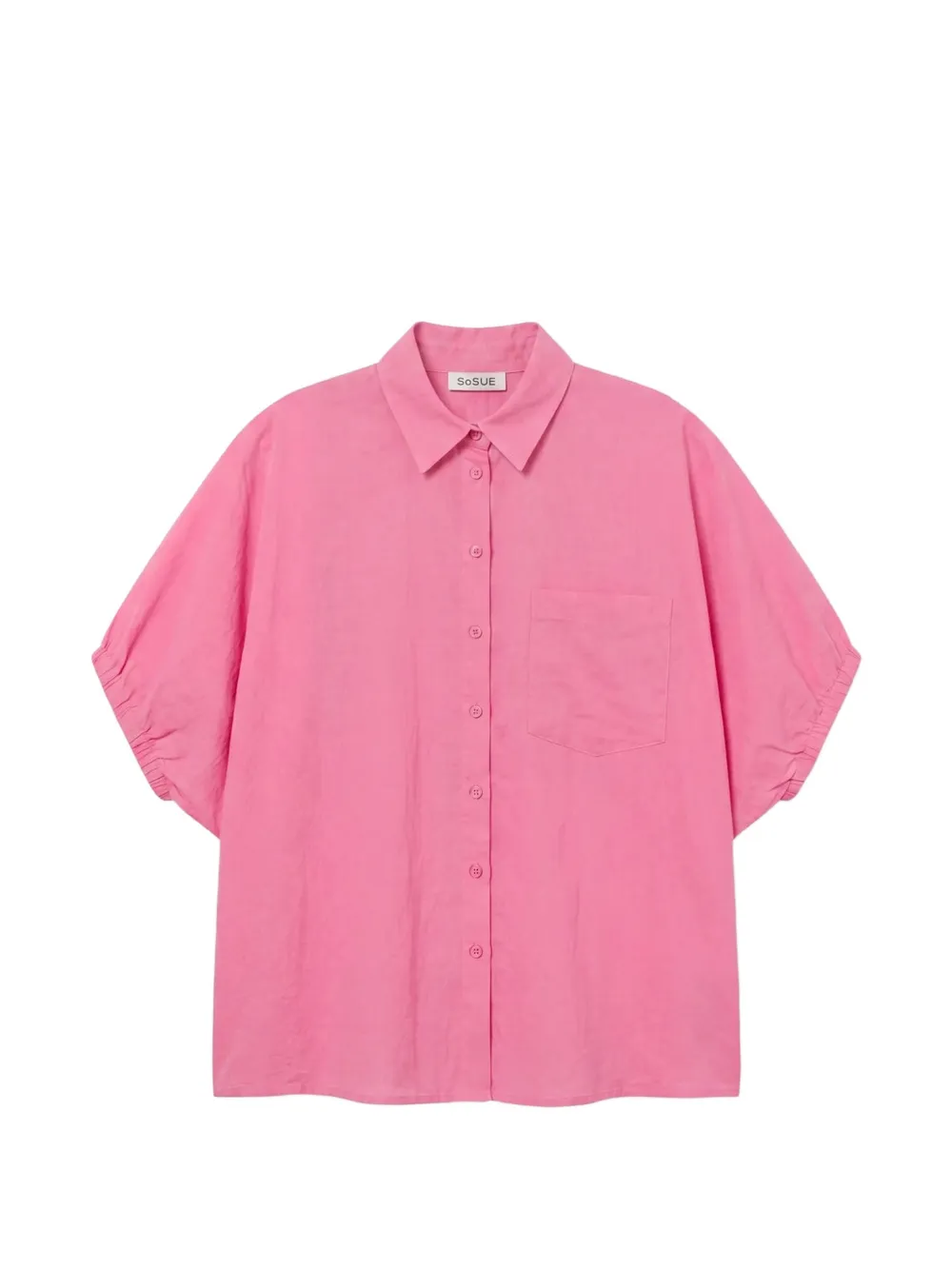 SoSUE Cowboy Collar voile blouse - Rosa