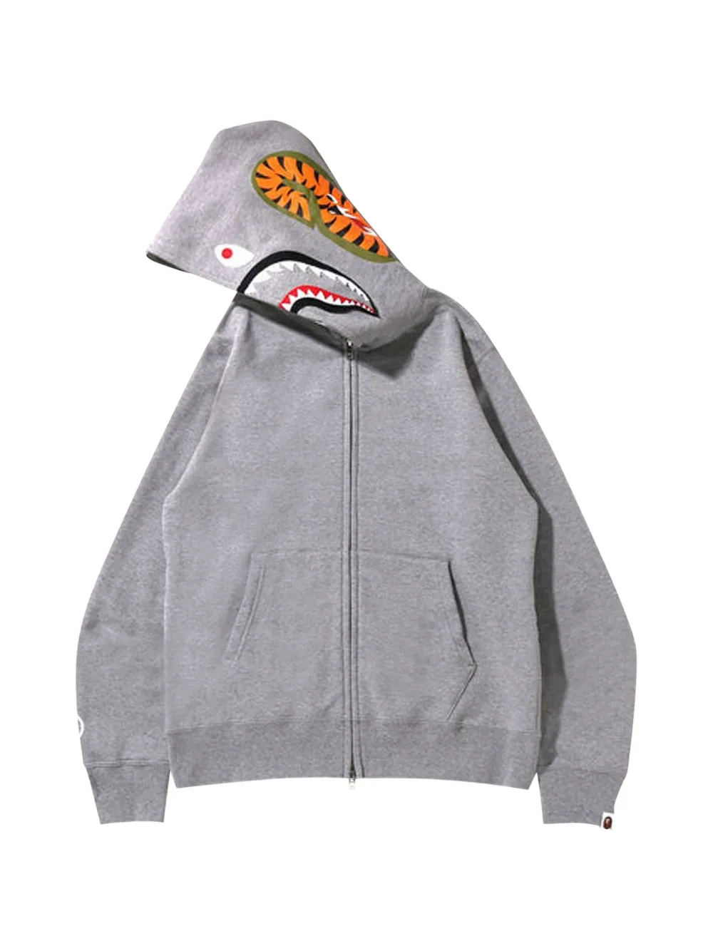 A BATHING APE Shark hoodie met rits Grijs