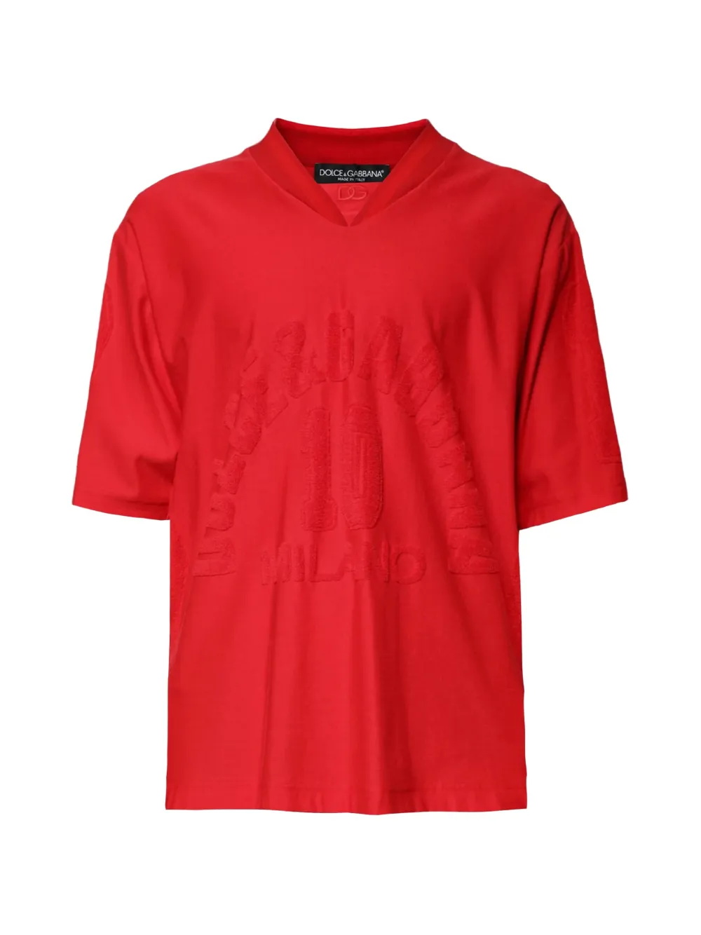 Dolce & Gabbana T-Shirt mit V-Ausschnitt - Rot
