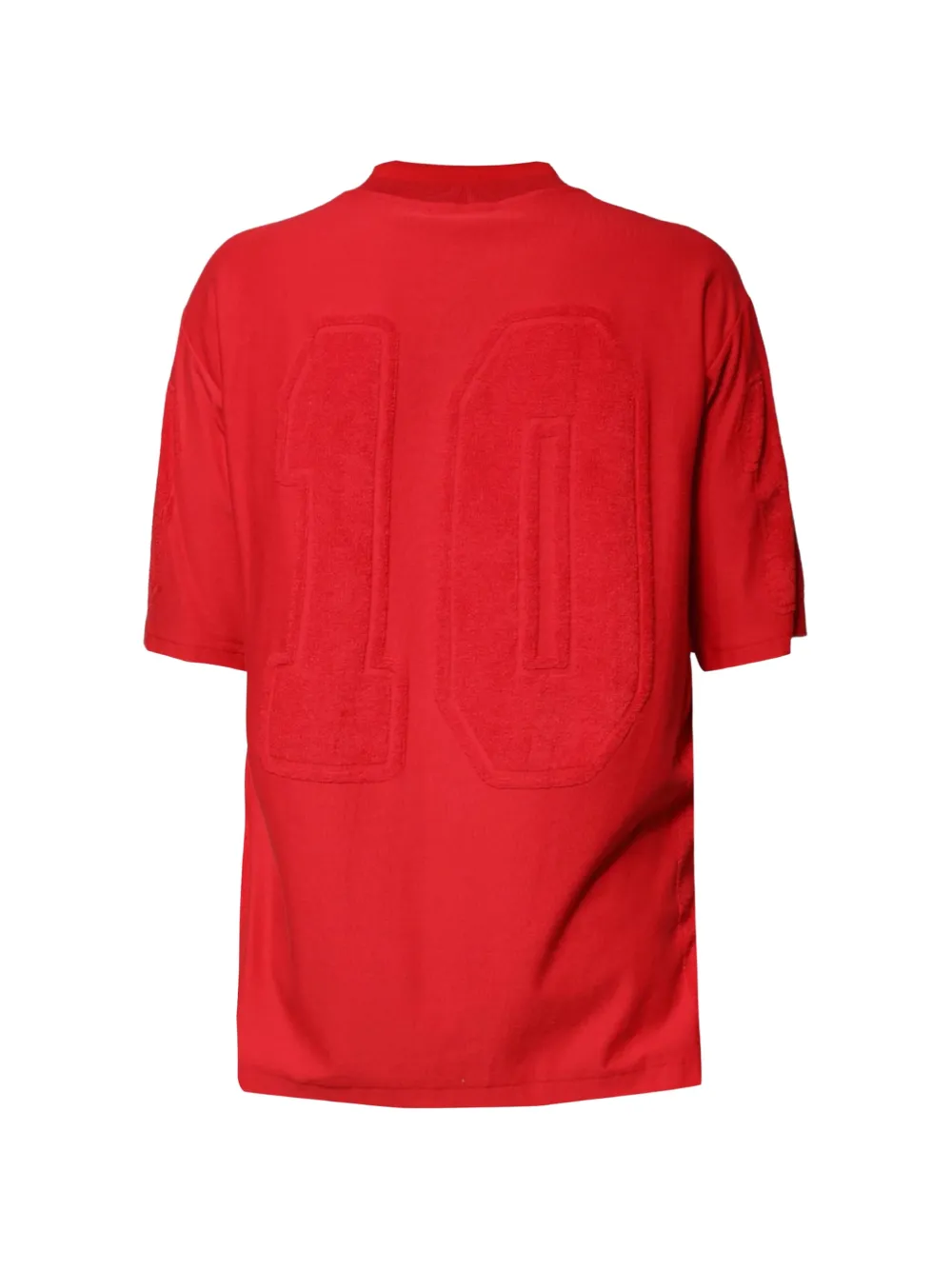 Dolce & Gabbana T-shirt met V-hals en borduurwerk Rood