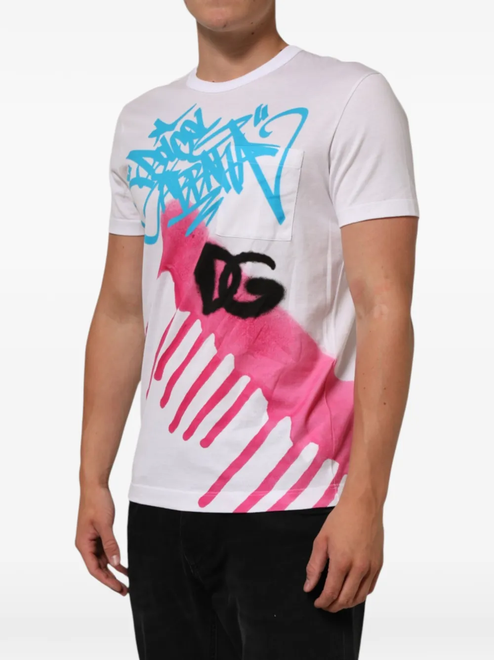 Dolce & Gabbana T-shirt met graffiti-print Wit
